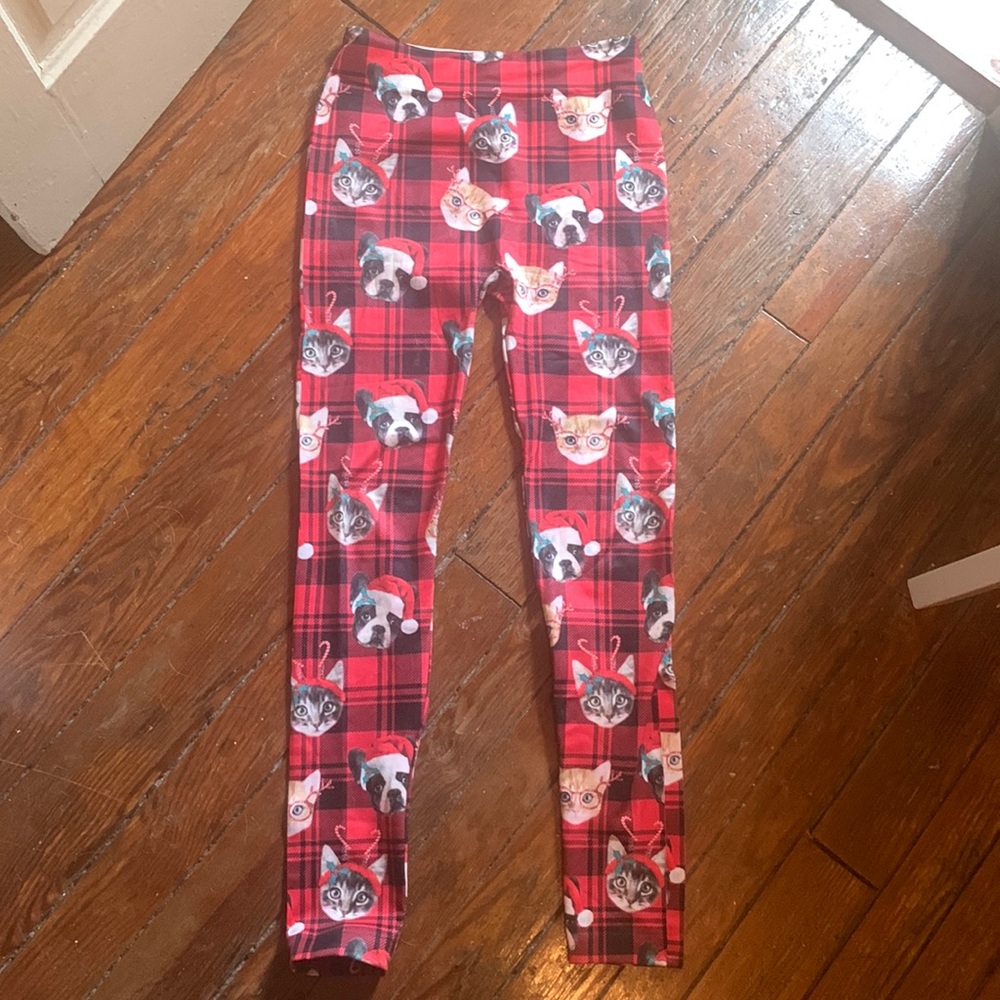 🌸 3/$15 Holiday dog and cat fuzzy tights/leggings